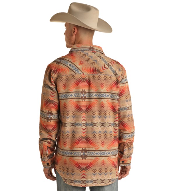 Rock & Roll, Men's Tan Aztec Shirt Jacket - Wilco Farm Stores