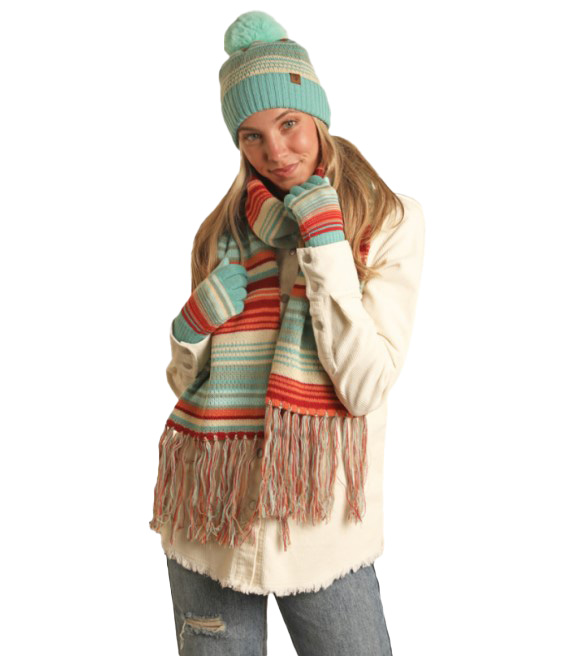 Rock & Roll, Ladies Turquoise Scarf Gift Set