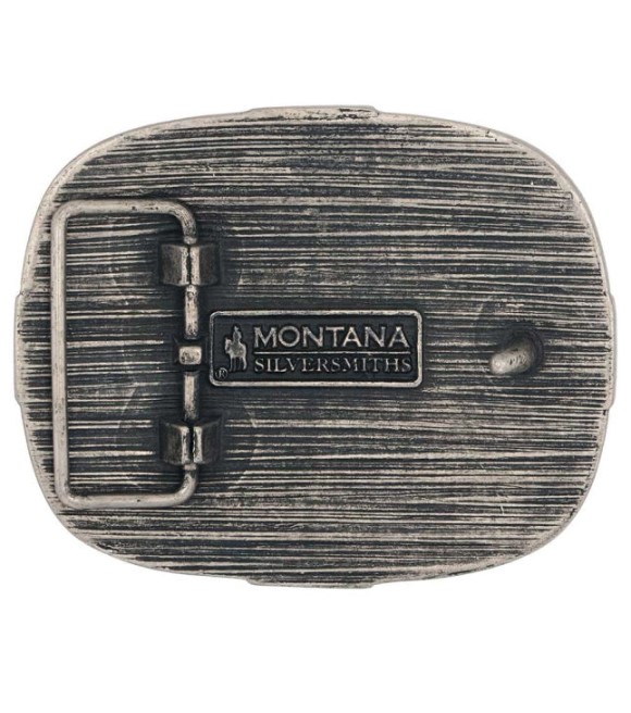 Montana Silversmiths, Unisex Rustic Barbed Wire Longhorn Buckle