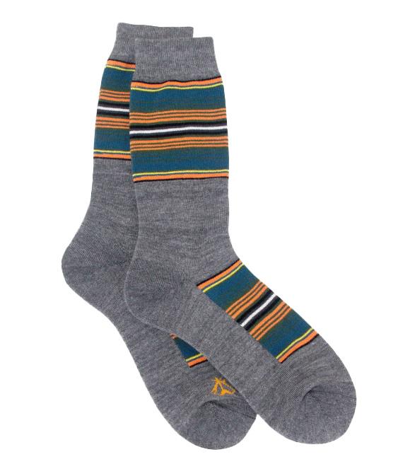 Pendleton, Unisex Gray Olympic National Park Stripe Crew Socks - Wilco ...