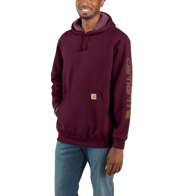 Carhartt, Men's Port Loose Fit Midweight Logo Sleeve Graphic Hoodie ...