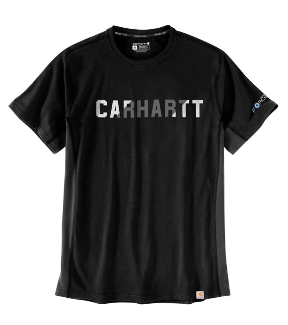 Carhartt, Men's Black Force Relaxed Fit Midweight Short Sleeve Block ...
