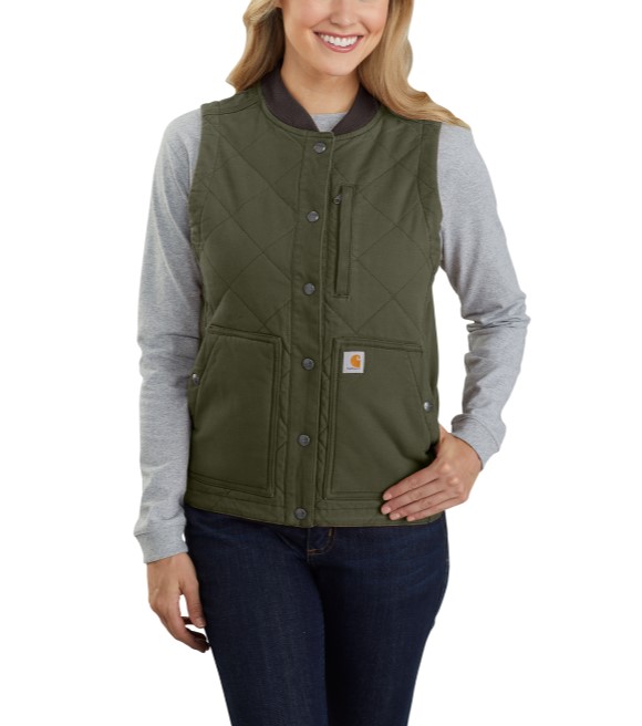 Carhartt, Ladies Basil Rugged Flex Relaxed Fit Canvas Insulated Rib ...