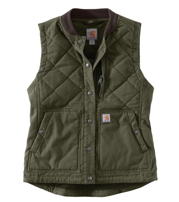 Carhartt, Ladies Basil Rugged Flex Relaxed Fit Canvas Insulated Rib Collar Vest Wilco Farm Stores