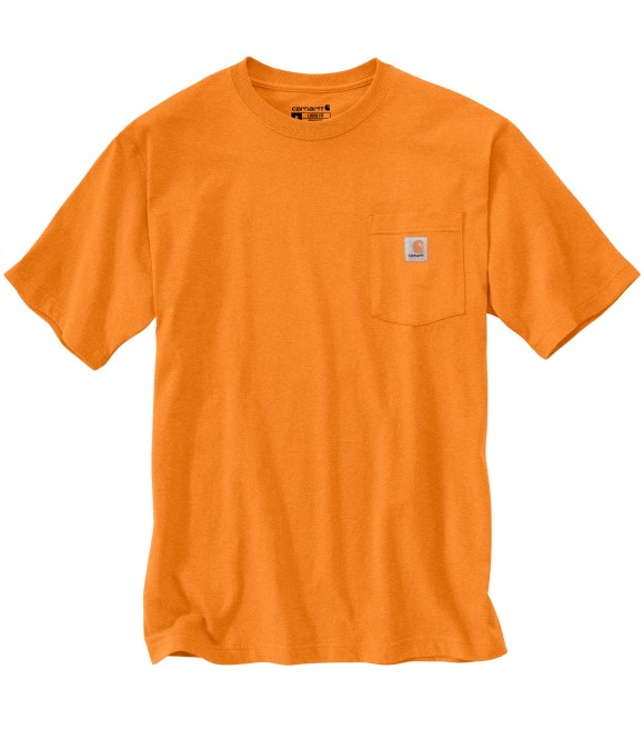 Carhartt, Men's Marmalade Heather Loose Fit Heavyweight Short Sleeve ...