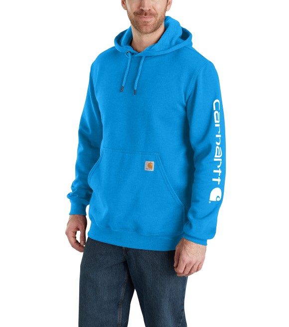 Carhartt, Men's Blue Glow Loose Fit Midweight Logo Sleeve Graphic ...