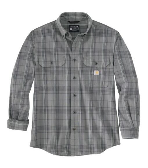 Carhartt men's hubbard plaid clearance long sleeve button down shirt