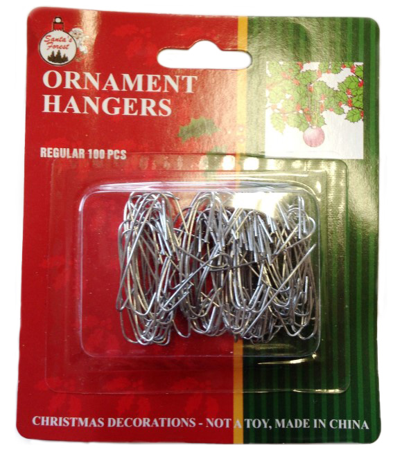 100 Pack Ornament Hooks, Christmas Ornament Hooks