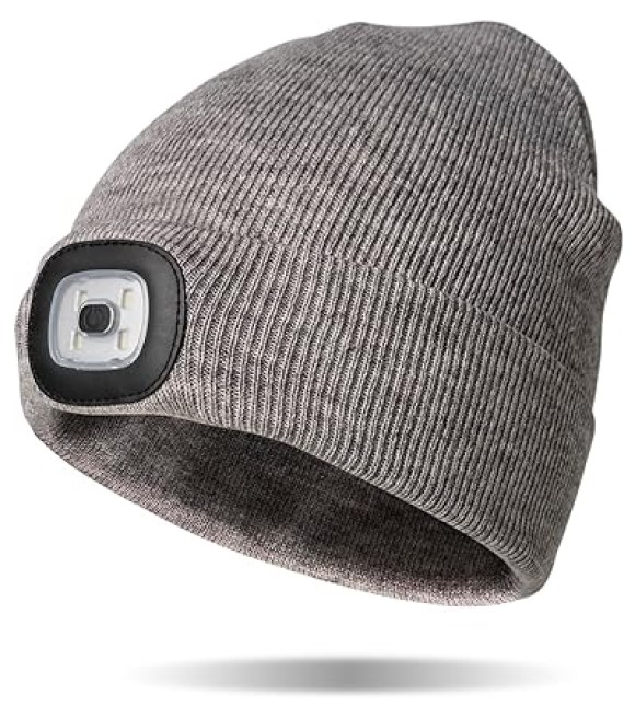 Night Scope, Ladies Gray Rechargeable LED Beanie, NGTSW-GRY