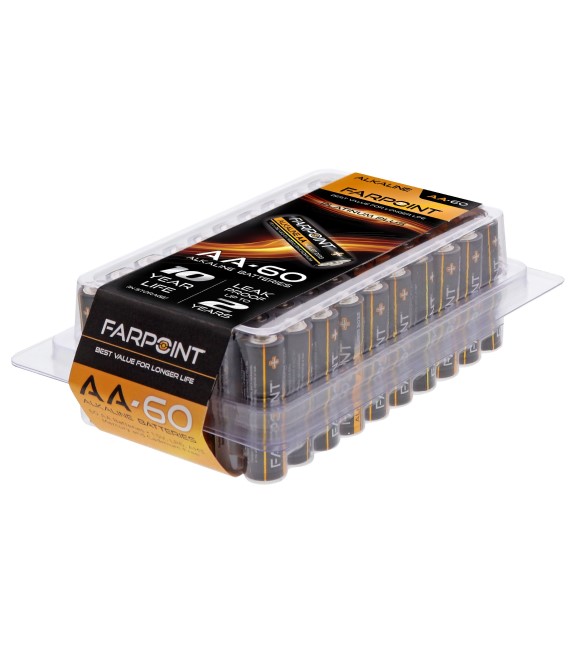 Farpoint, Alkaline AA Batteries, 60 pk