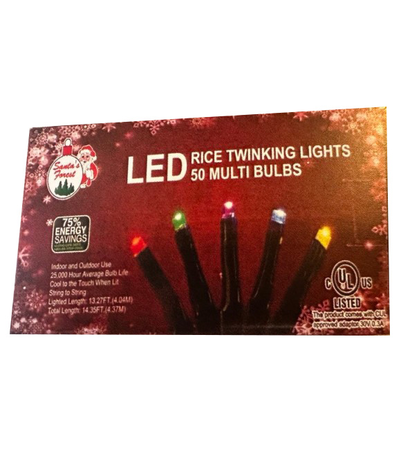 Santa's Forest, LED Rice Twinkling Lights, 50 ct