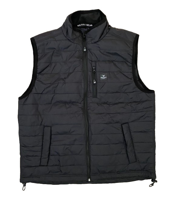 Wilfull Wear, Men's Black Puffer Vest, MVO-001-BLK - Wilco Farm Stores