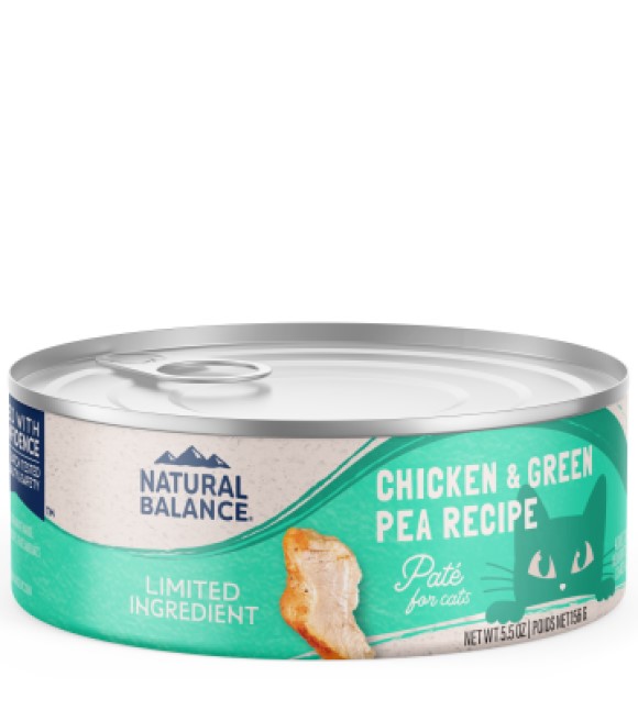 Natural Balance Chicken Green Pea Formula Pate Cat Food 5.5 oz