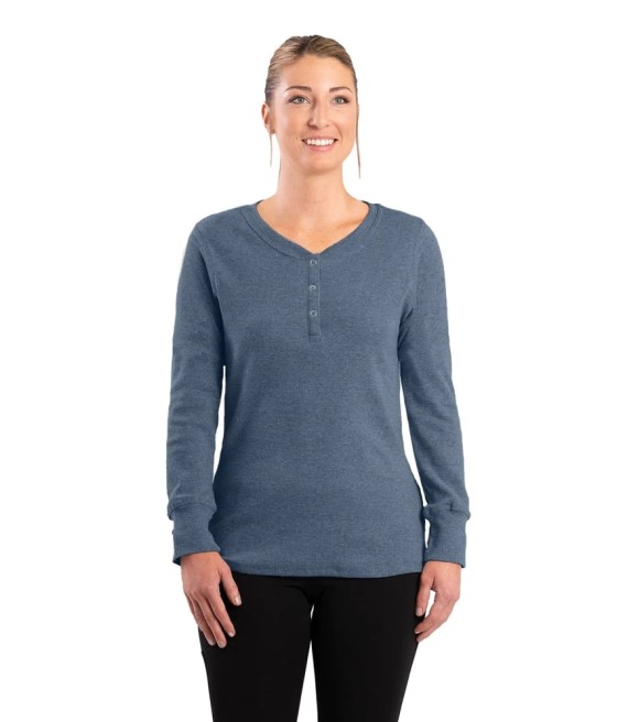 Berne Workwear, Ladies Steel Blue Heavyweight Rib-Knit Long Sleeve ...