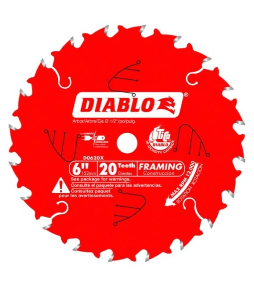 Diablo, 6" x 20 Tooth Framing Saw Blade for Porter Cable Saw Boss