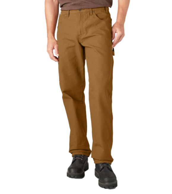 Dickies, Men's Rinsed Brown Duck Relaxed Fit Heavyweight Duck Carpenter ...