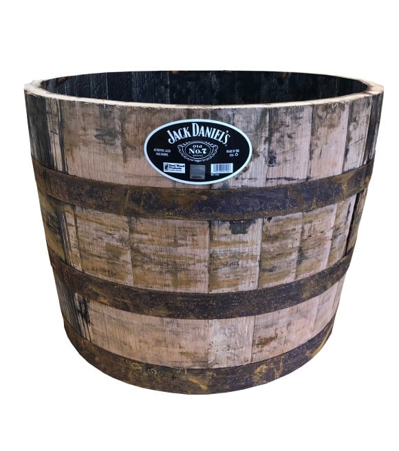 Real Wood Products, Oak Half Whiskey Barrel Planter, B100
