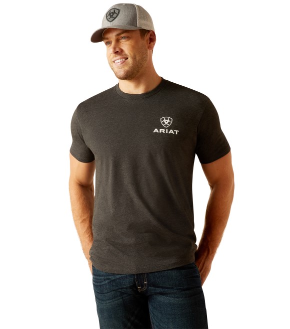 Ariat, Men's Charcoal Heather Star Spangled T-Shirt, 10051453 - Wilco ...