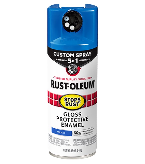 RustOleum, Gloss Sail Blue 5in1 Protective Enamel with Custom Spray, 12 oz Wilco Farm Stores