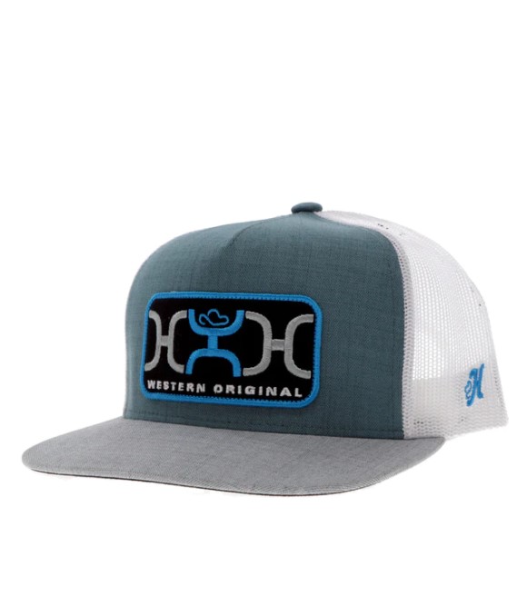 Hooey, Teal/White Rectangle Patch Loop Hat - Wilco Farm Stores