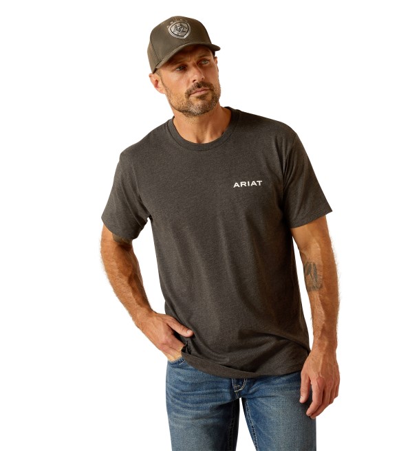 Ariat, Men's Charcoal Heather Roundabout T-Shirt, 10051761 - Wilco Farm ...