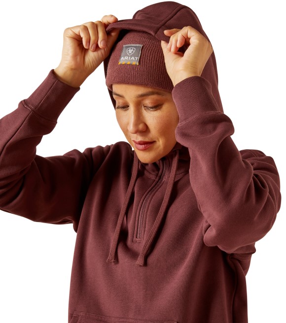 Ariat, Ladies Catawba Grape Rebar Skill Set 1/2 Zip Hoodie Wilco Farm