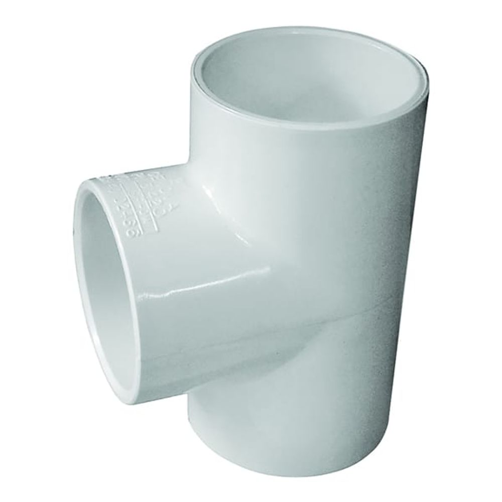 GENOVA 300 Series 31420 Pipe Tee, 2 in Run, Slip Run Connection, 2 in Branch, Slip Joint Branch Connection, White