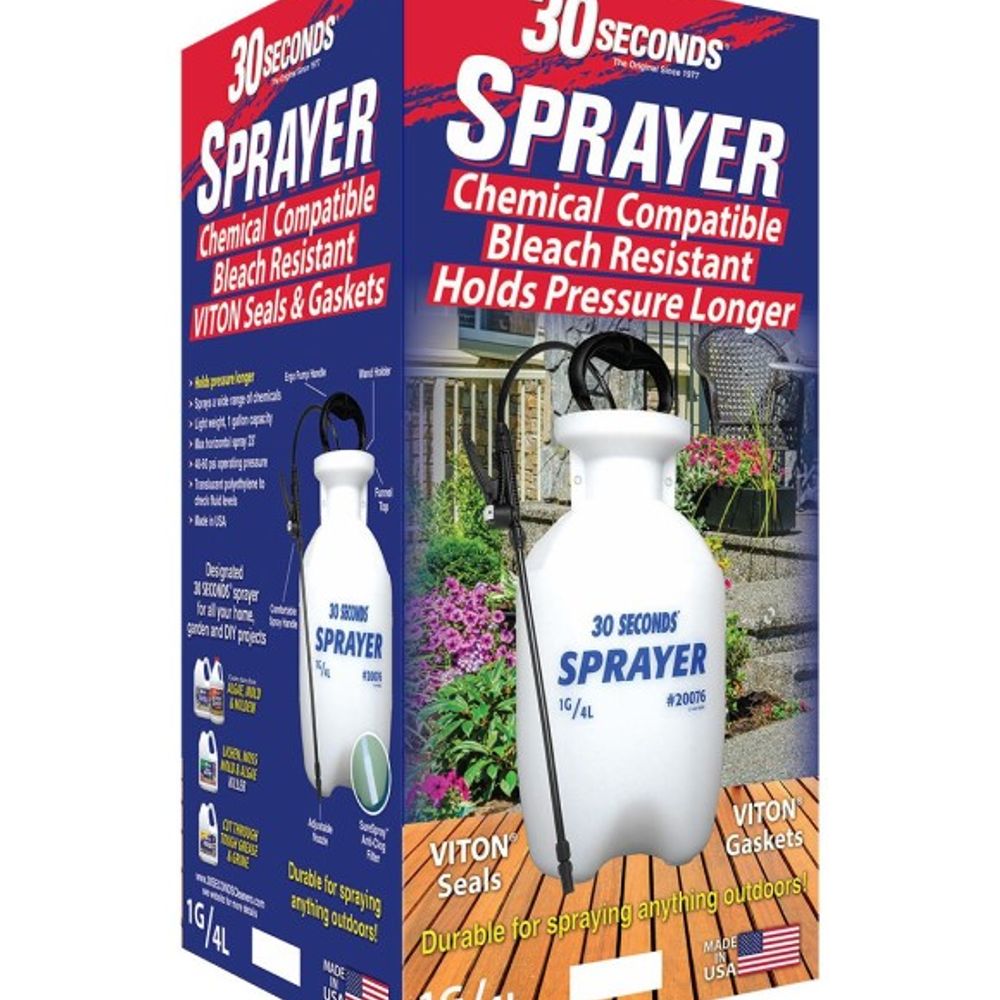 30 SECONDS, 30SS Tank Sprayer, White, 1 gal Spray Bottle
