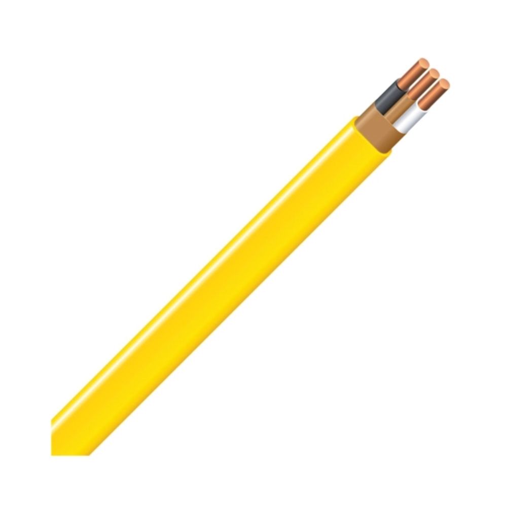 Southwire 12/2NM-WGX25 Type NM-B Sheathed Cable, 12 AWG, 25 ft L, Yellow Nylon Sheath