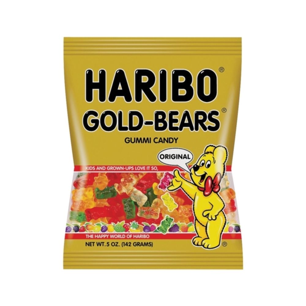 Haribo HGB12 Gummy Bear Shape Jelly Candy, 5 oz Bag