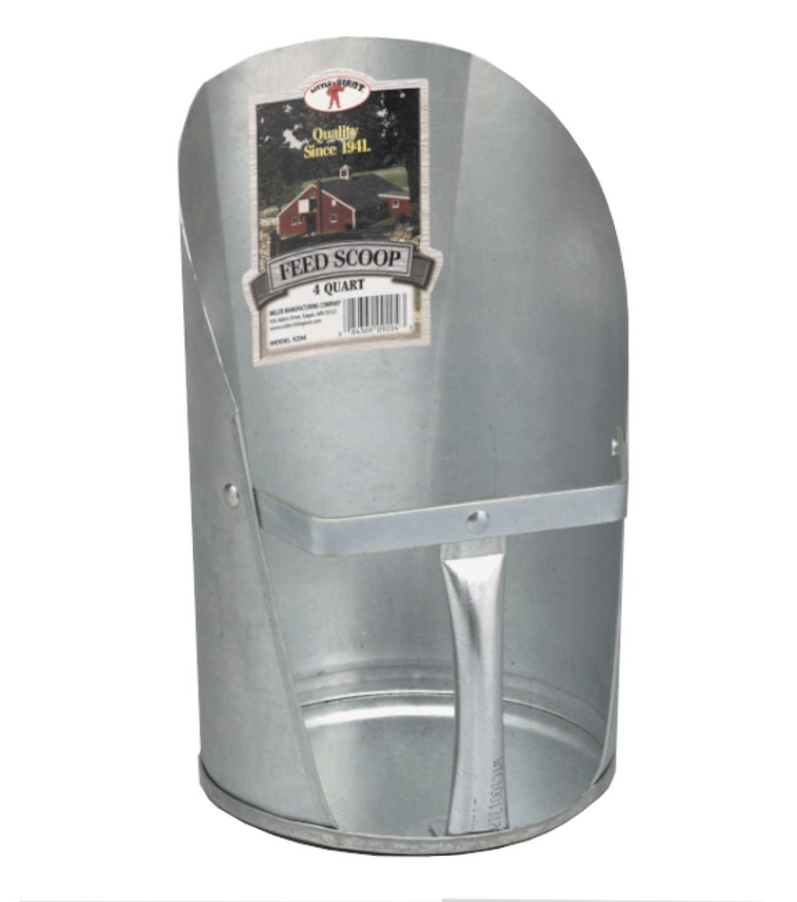 4 Quart Galvanized Feed Scoop