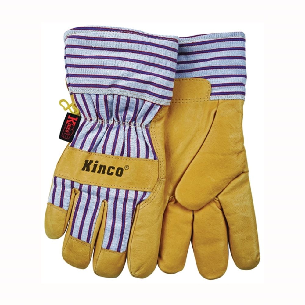Kinco 1927-C Protective Gloves with Safety Cuff, Blue/Tan