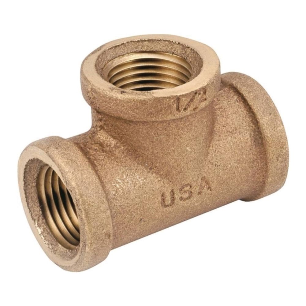 Anderson Metals 738101-04 Tee, 1/4 in FIPT Run Connection, 1/4 in FIPT Branch Connection