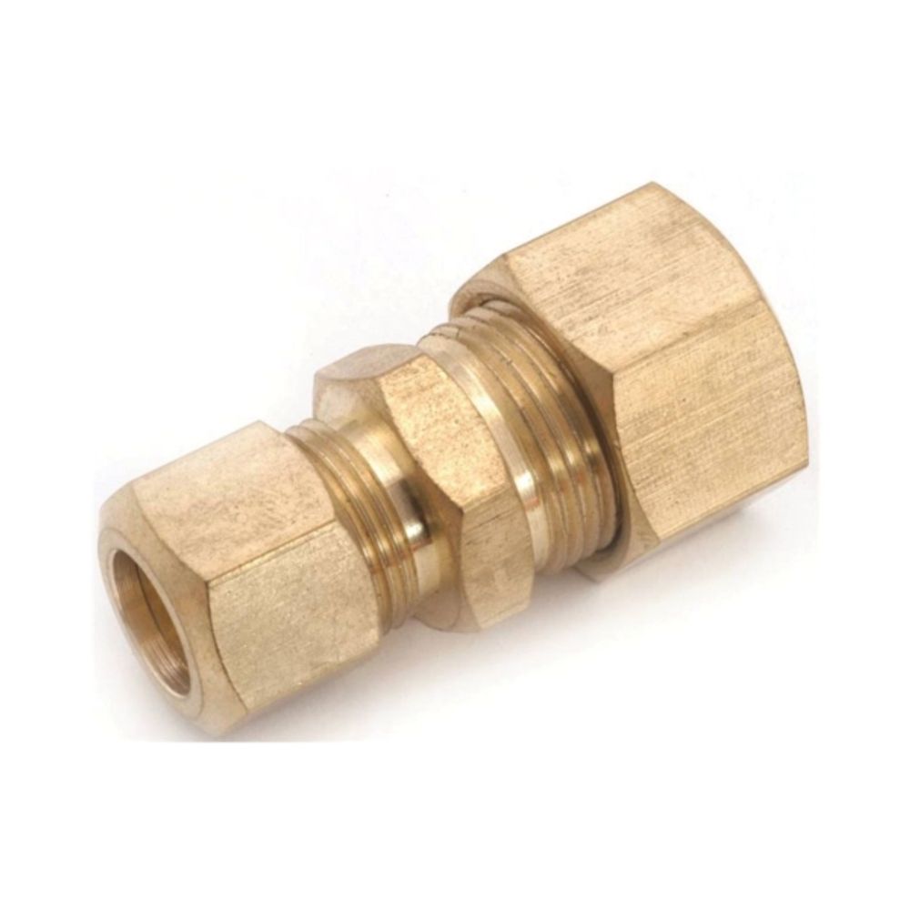 Anderson Metals 750082-1008 Tube Reducing Union, 5/8 x 1/2 in Compression, 200 psi, Brass