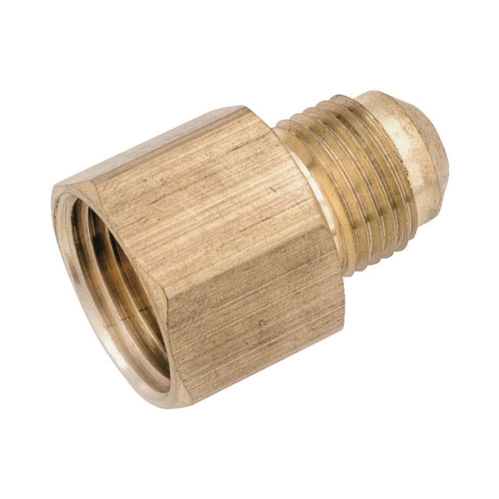 Anderson Metals 754046-0404 Tube Coupling, 1/4 in Flare x FNPT, 1000 psi, Brass