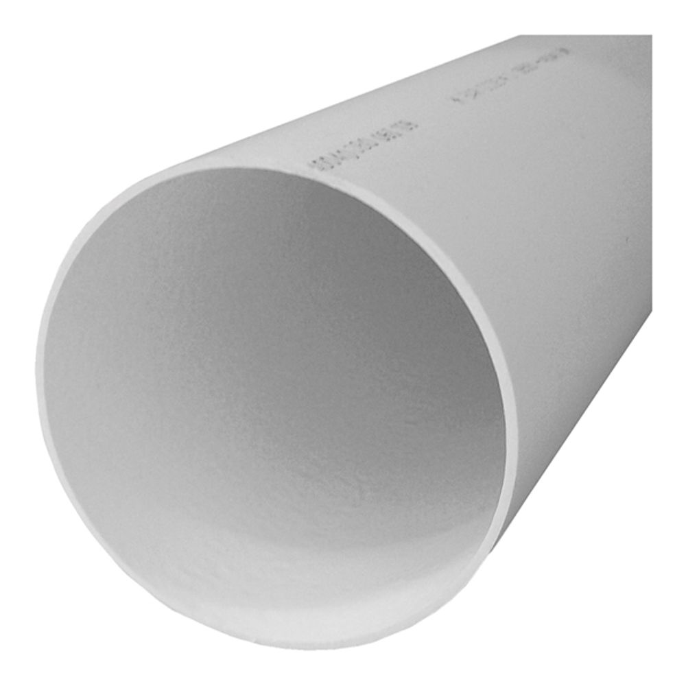 GENOVA 40040 Solid Sewer and Drain Pipe, 10 ft L, White