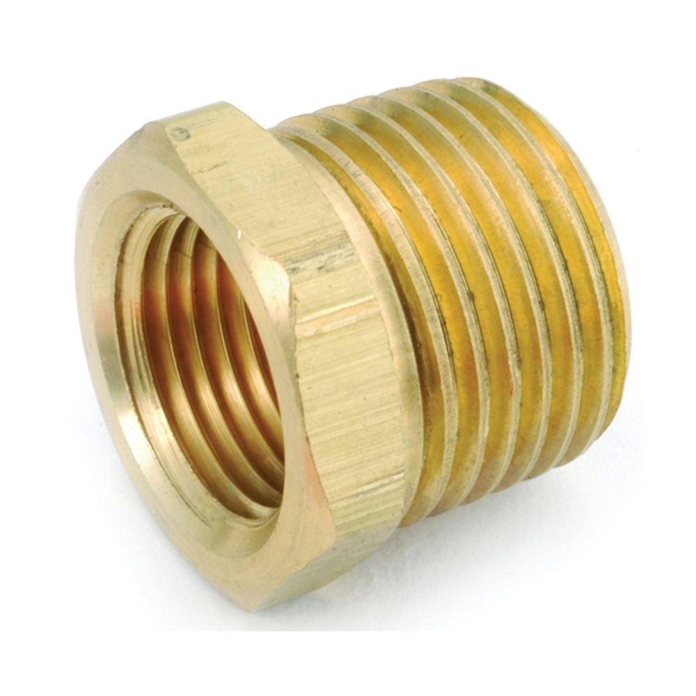 Anderson Metals 756110-0804 Hexagonal Bushing, 1/2-14 in MNPT x 1/4-18 in FNPT