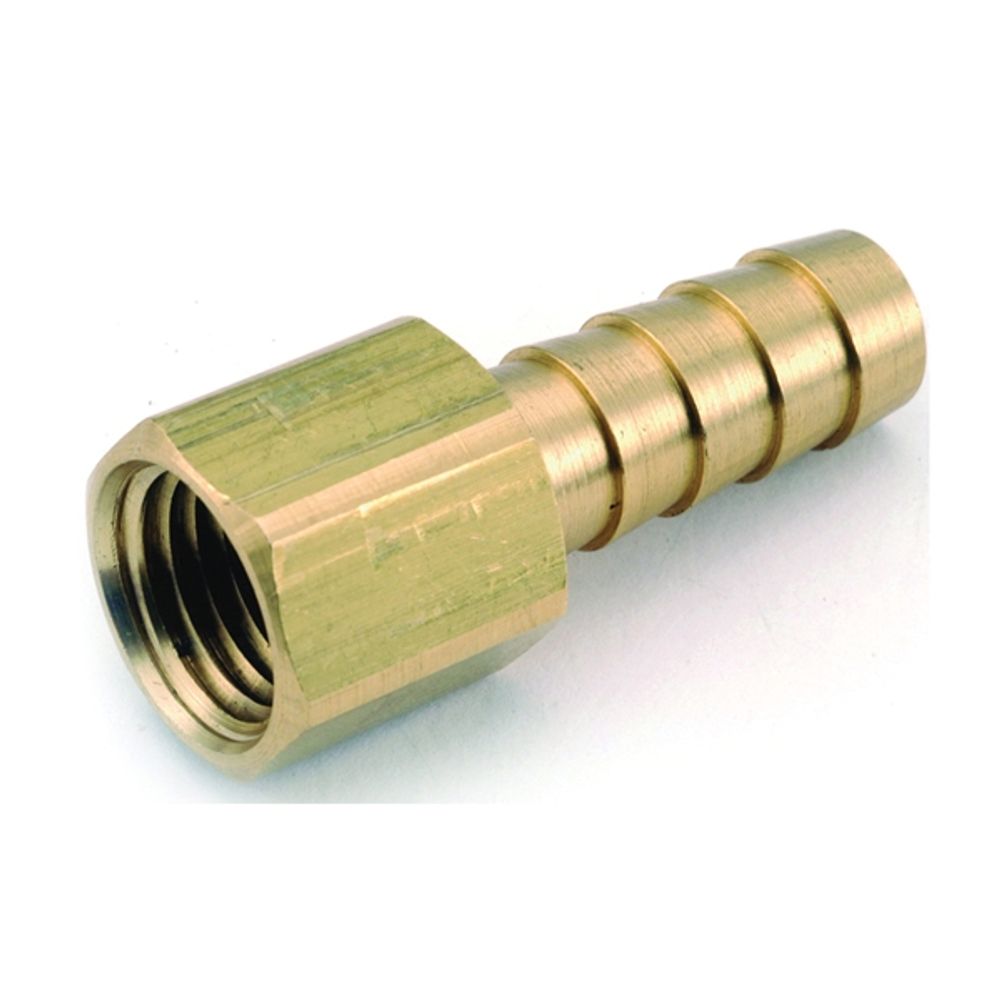 Anderson Metals 129F Series 757002-0808 Hose Adapter, 1/2 in Barb, 1/2 in FPT, Brass