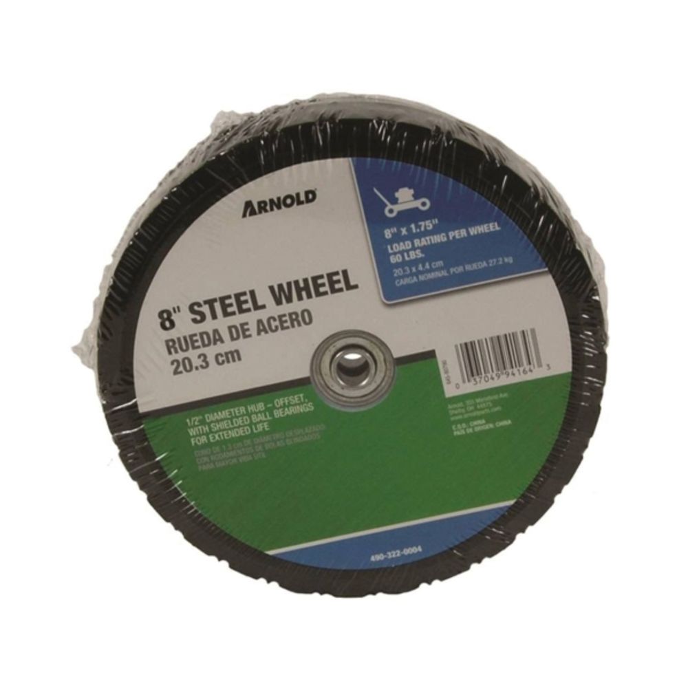 ARNOLD 490-322-0004 Tread Wheel, 1-3/8 in L Hub, Steel, For Lawnmowers