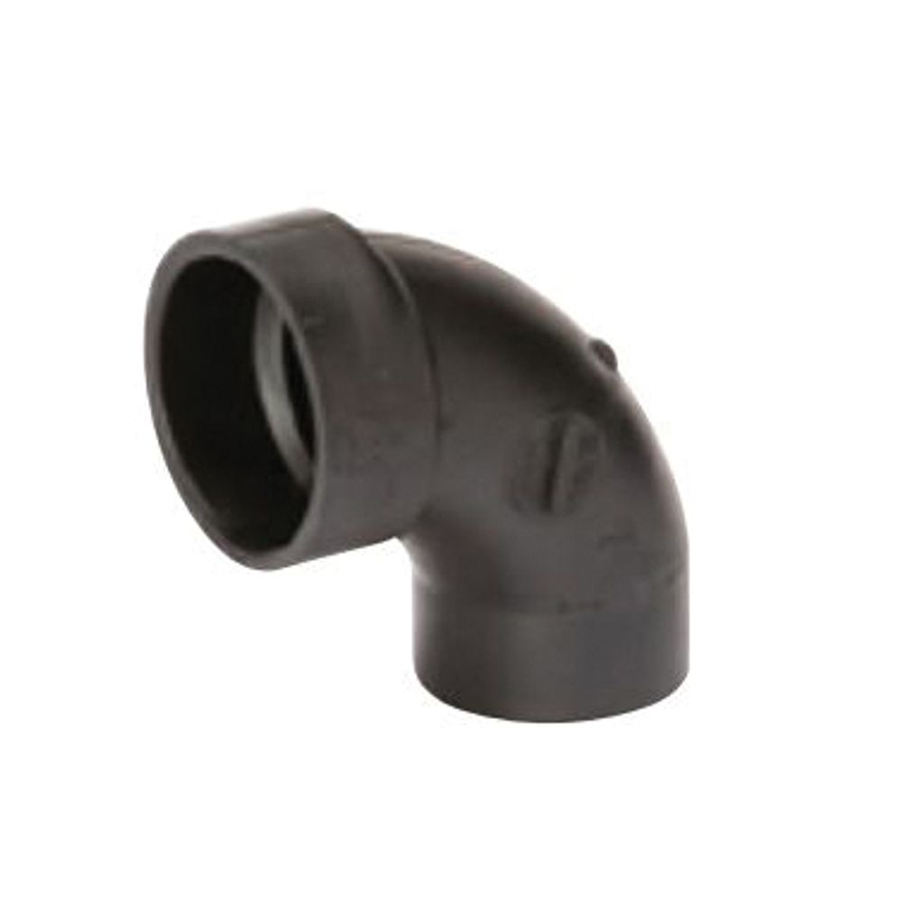 Streamline 02881 Street Elbow, 2 in Spigot, 2 in Hub, 90 deg, Black