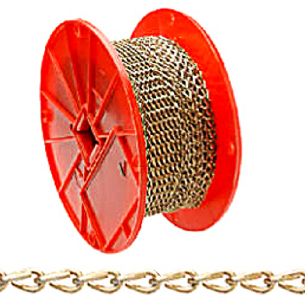 Campbell 072-1667 Jack Chain, 11 lb Working Load Limit, #16, Steel, Brass