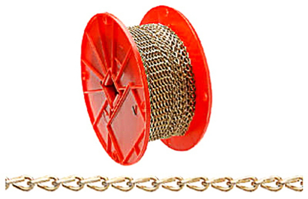 Campbell 072-1667 Jack Chain, 11 lb Working Load Limit, #16, Steel, Brass