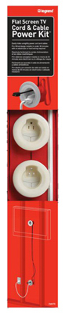 Legrand Wiremold CMK70 Cord and Cable Power Kit, Low Voltage Cable, White