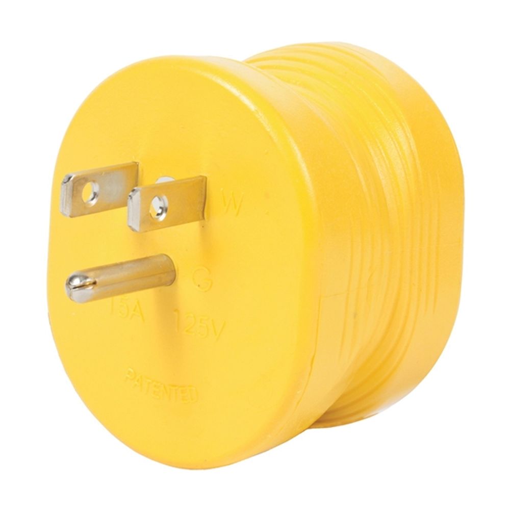 CAMCO 55223 Power Grip Adapter, 30 A Female, 15 A Male, 125 V, Male, Female