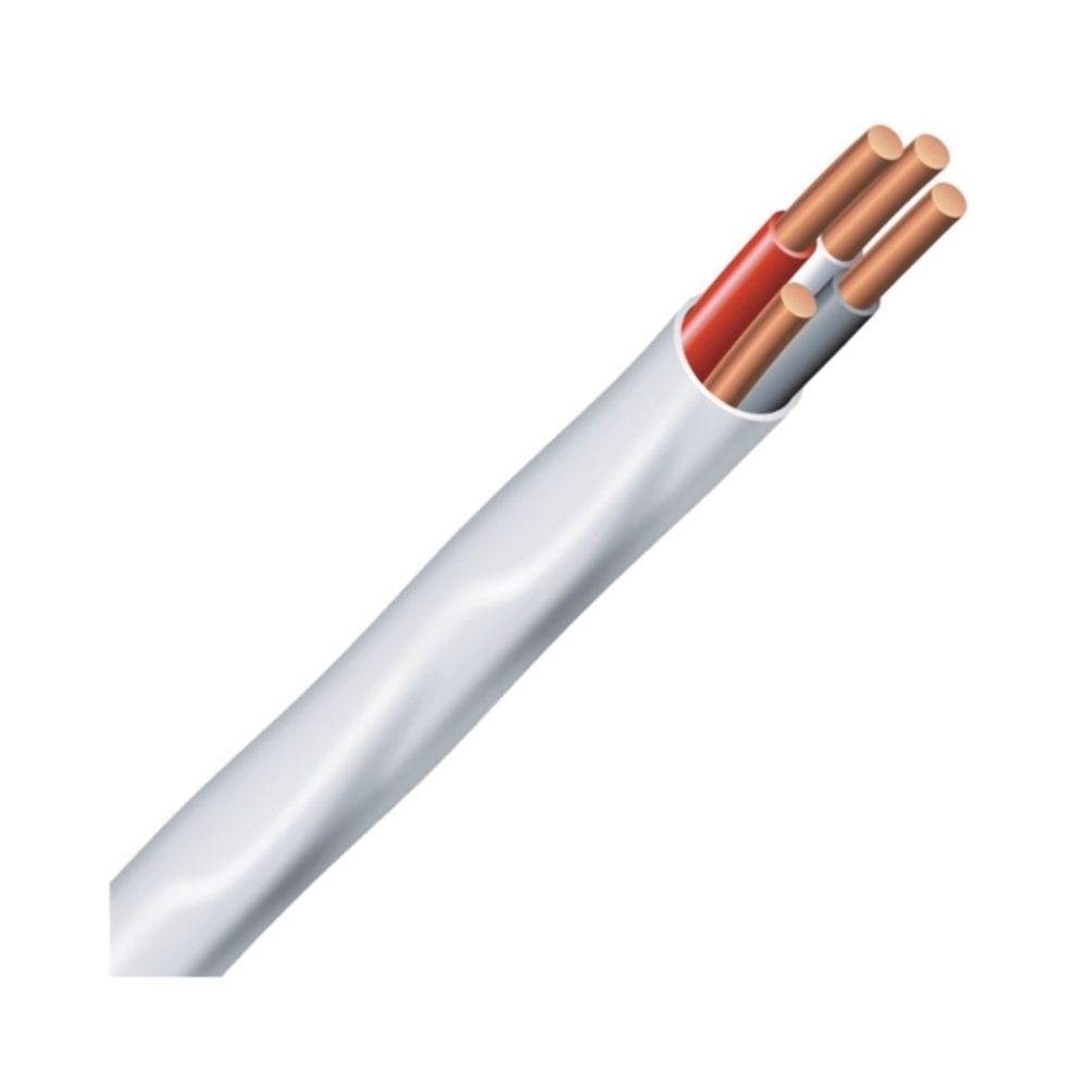 Southwire 14/3NM-WGX100 Type NM-B Sheathed Cable, 14 AWG, 100 ft L, White Nylon Sheath