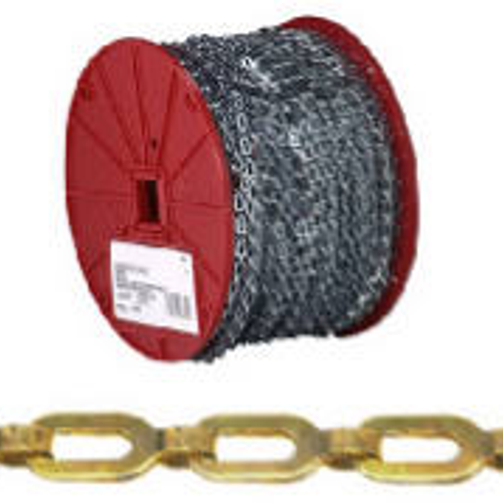 Campbell 0723817 Plumber Chain, 35 lb Working Load Limit, 1/0, Brass, Bright
