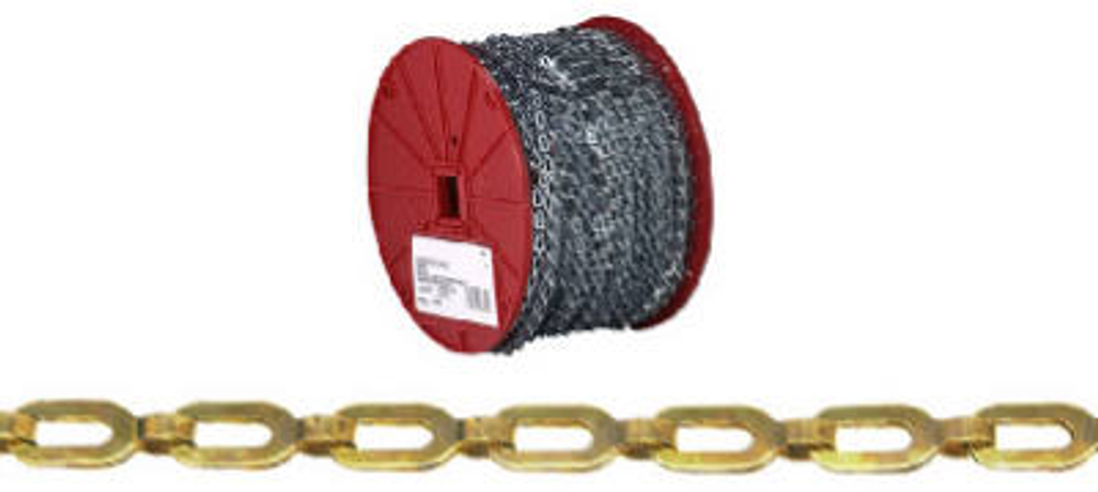 Campbell 0723817 Plumber Chain, 35 lb Working Load Limit, 1/0, Brass, Bright