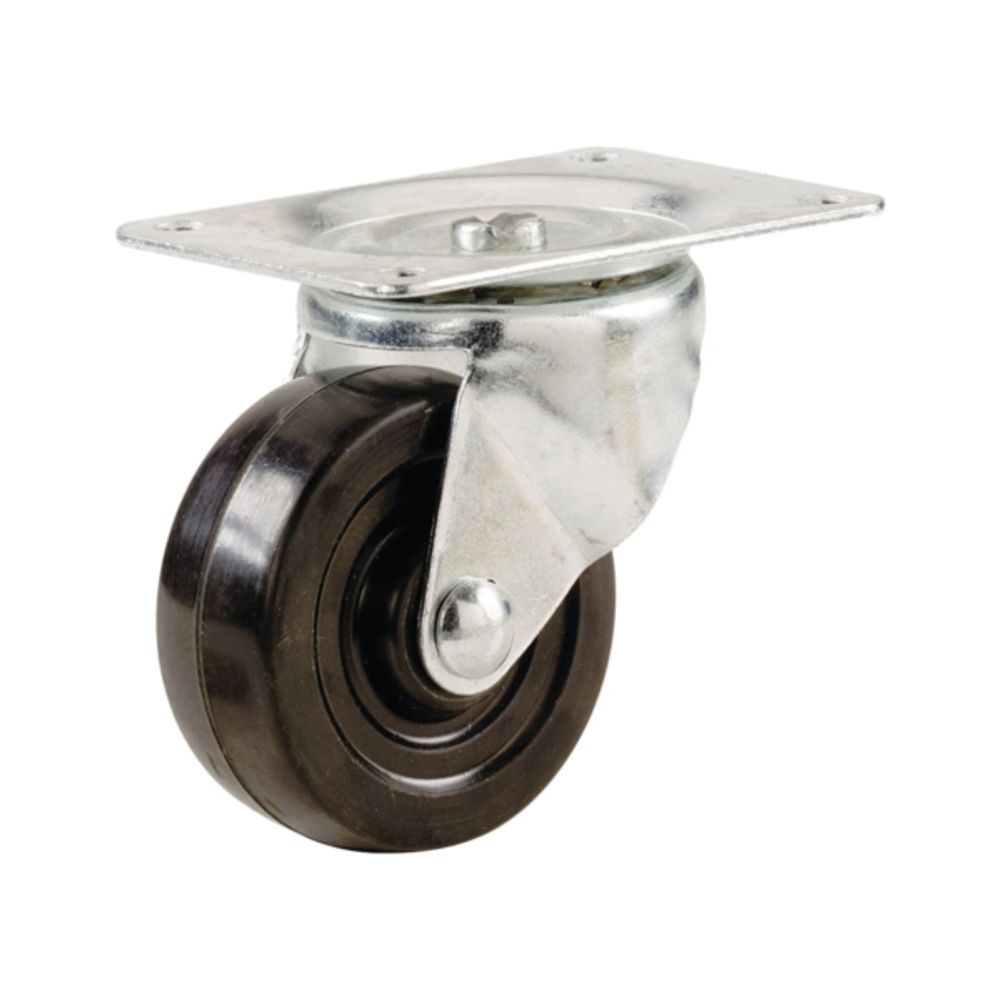 Shepherd Hardware 9477 Swivel Caster, 2 in Dia x 7/8 in W Wheel, 90 lb Weight Capacity, Rubber Wheel