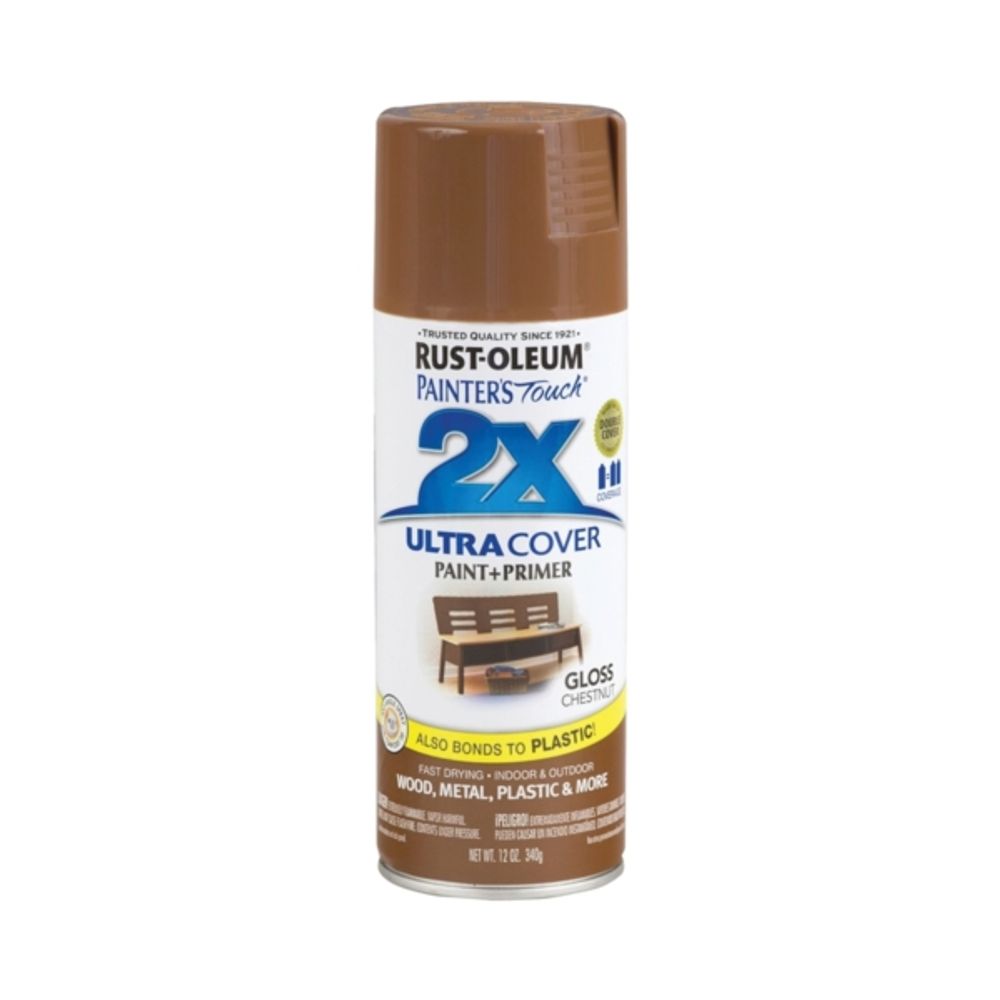 RUST-OLEUM PAINTER'S Touch 249847 General-Purpose Gloss Spray Paint, Gloss, Chestnut, 12 oz Aerosol Can