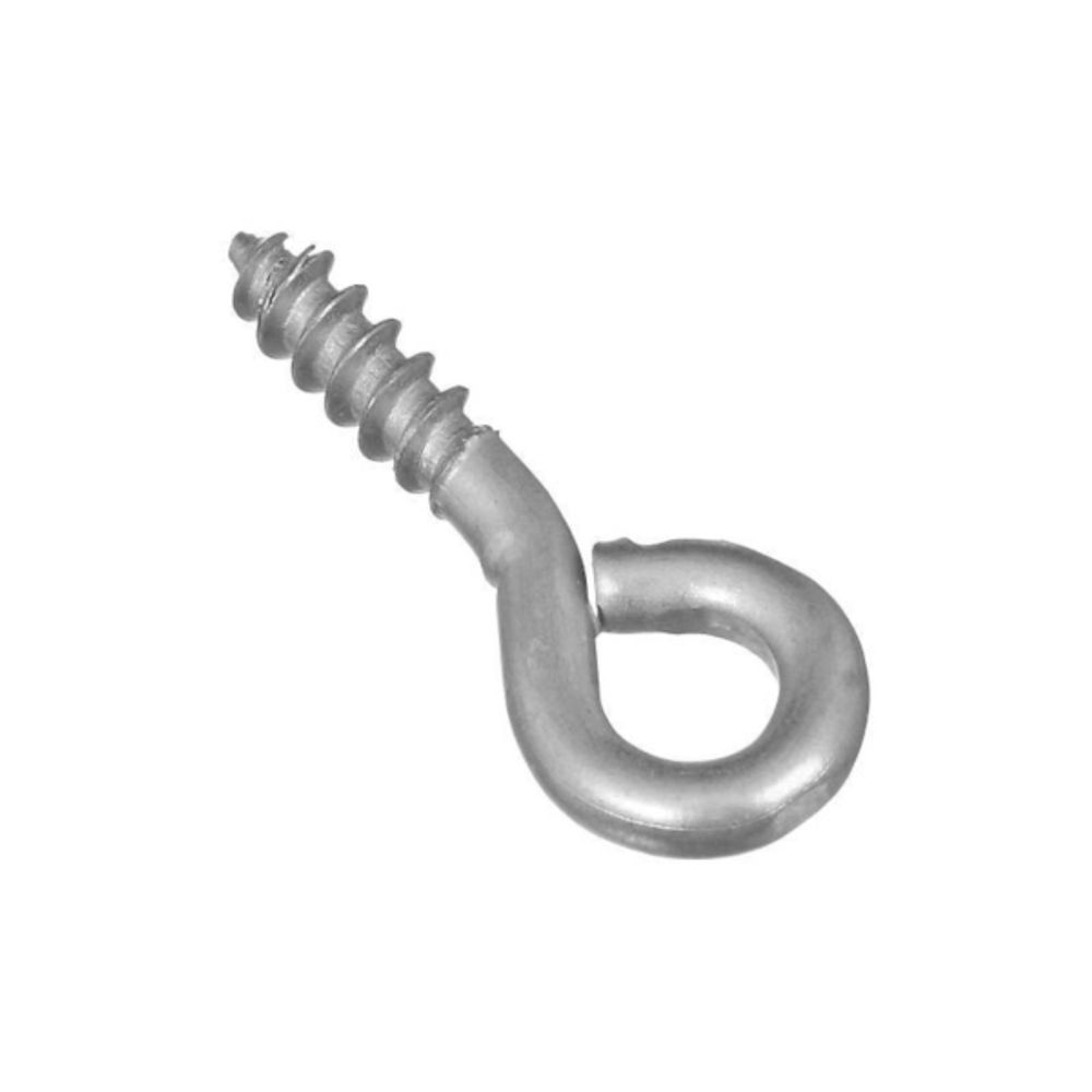 National Hardware N118-471 Screw Eye, 0.1 in Dia Inside Eye, 0.44 in L Thread, Steel, Zinc
